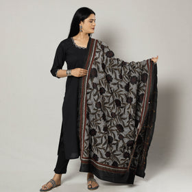  Bengal Nakshi Kantha Tussar Silk Handloom Dupatta 