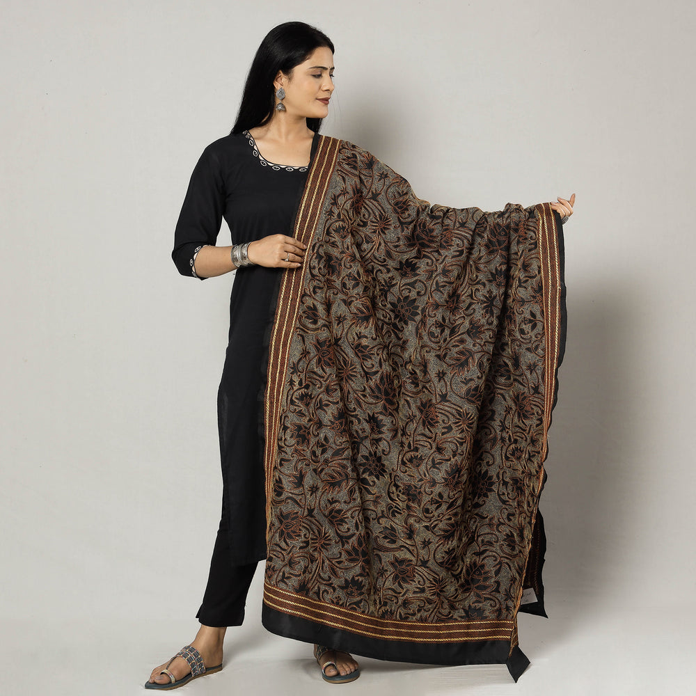 Kantha Embroidery Silk Dupatta 