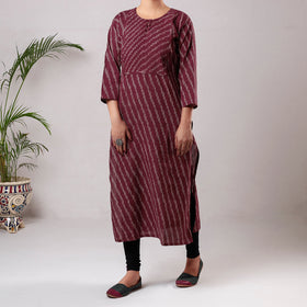Buy iTokri Casuals - Ikat Weave Cotton Long Kurta Online at iTokri.com