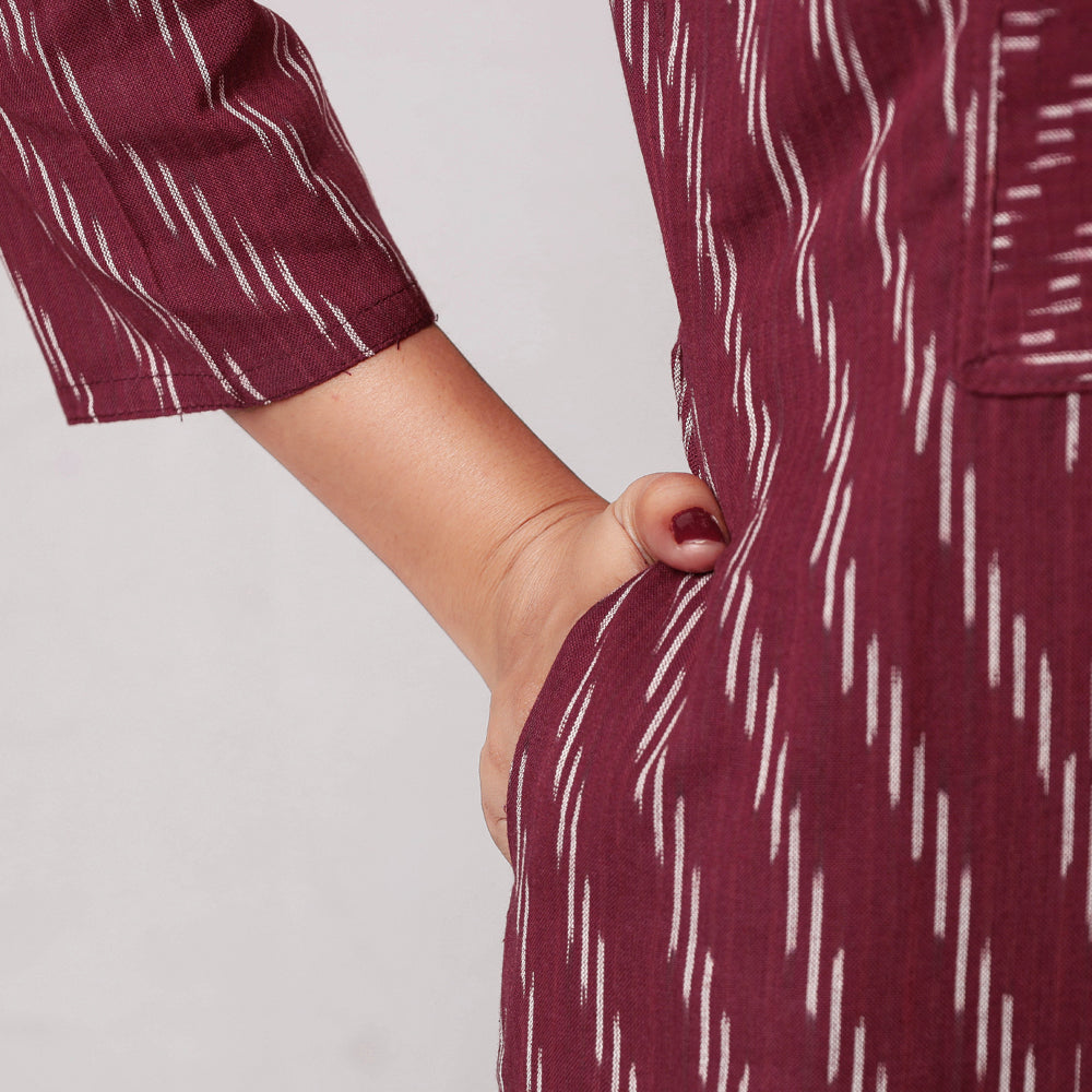Buy iTokri Casuals - Ikat Weave Cotton Long Kurta Online at iTokri.com