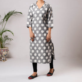 Buy iTokri Casuals - Ikat Weave Cotton Long Kurta Online at iTokri.com