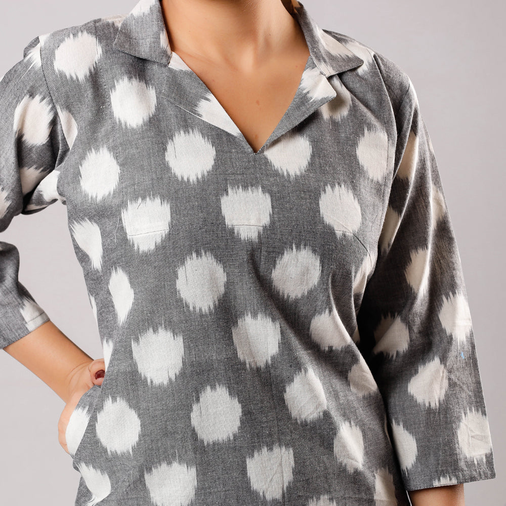 Buy iTokri Casuals - Ikat Weave Cotton Long Kurta Online at iTokri.com