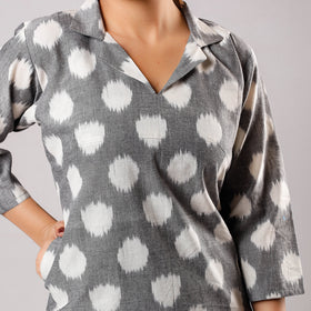 Buy iTokri Casuals - Ikat Weave Cotton Long Kurta Online at iTokri.com