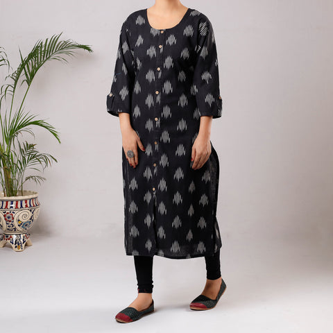 Buy iTokri Casuals - Ikat Weave Cotton Long Kurta Online at iTokri.com