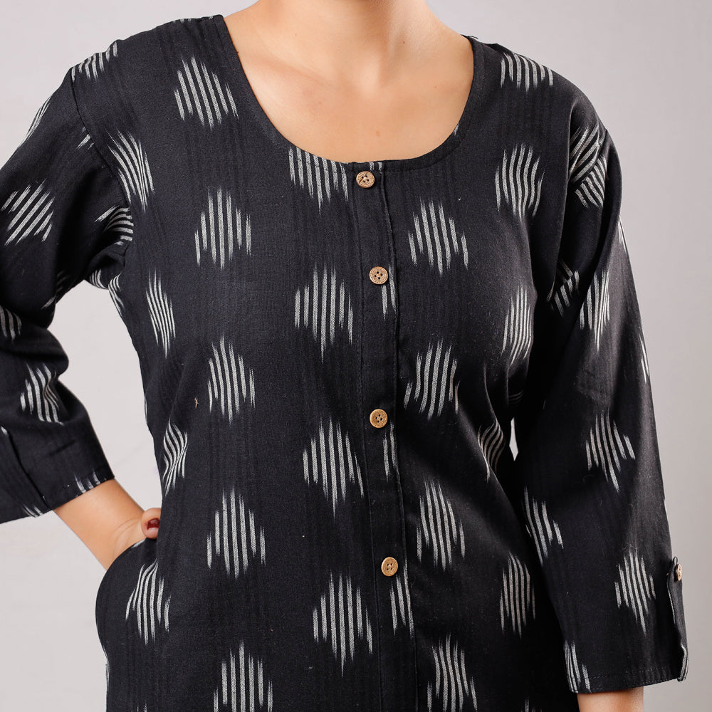 Buy iTokri Casuals - Ikat Weave Cotton Long Kurta Online at iTokri.com