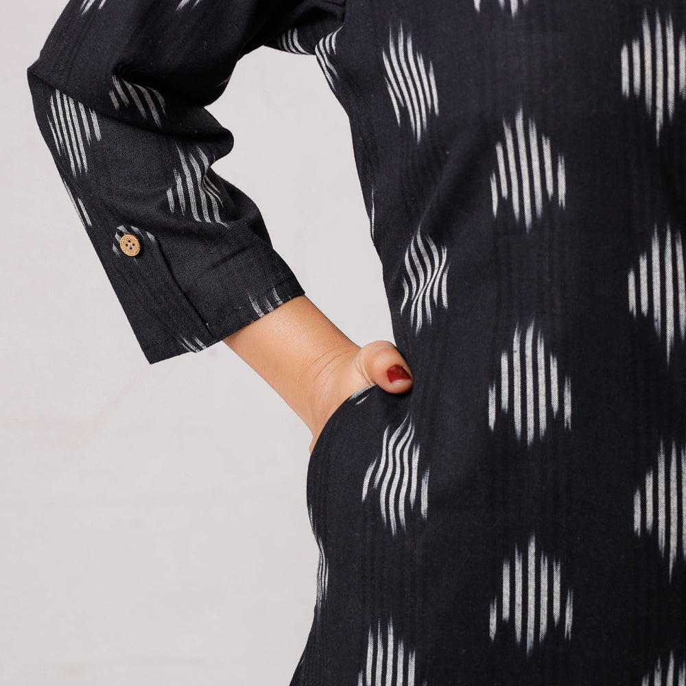 Buy iTokri Casuals - Ikat Weave Cotton Long Kurta Online at iTokri.com