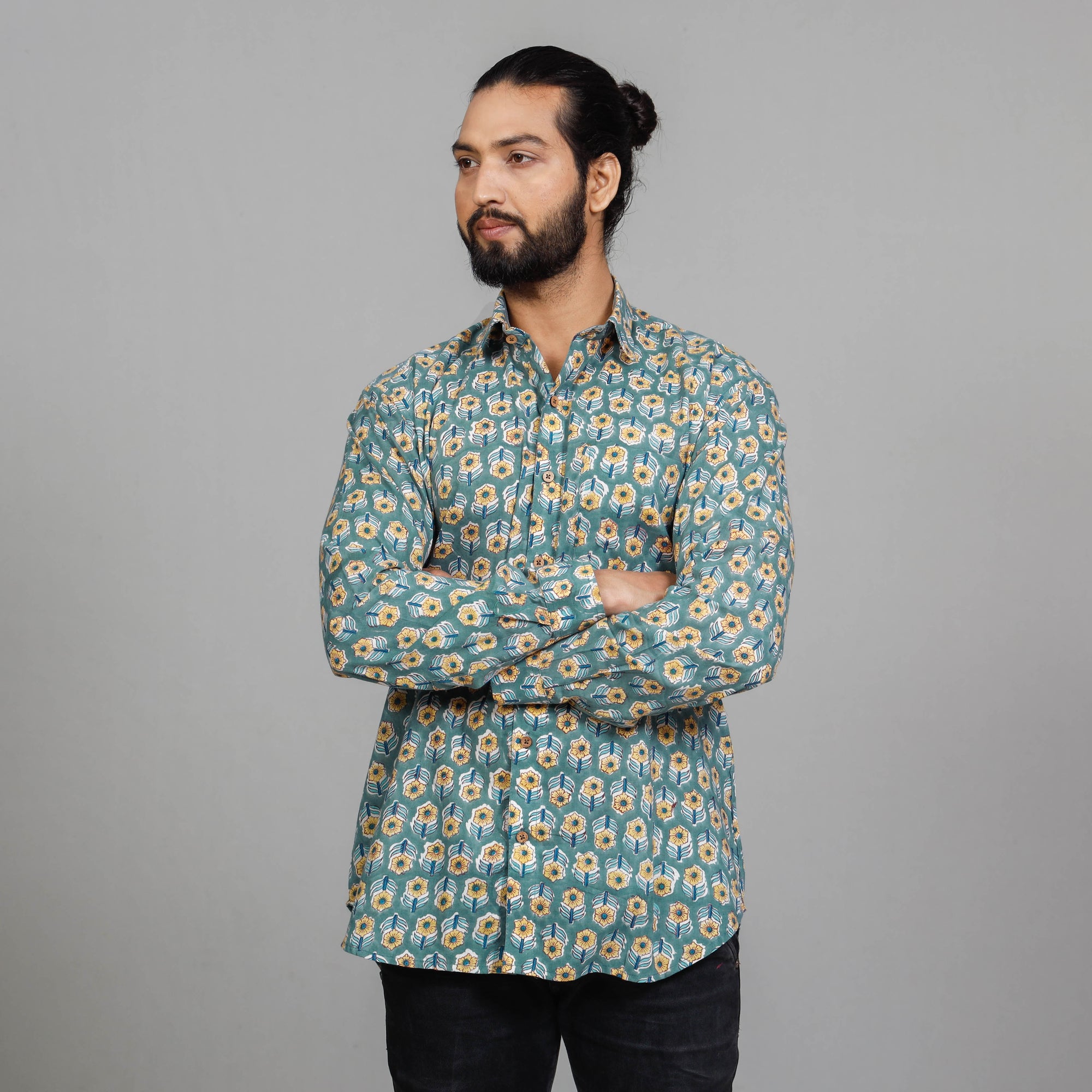  Sanganeri Block Printing Cotton Full Sleeve Shirt
