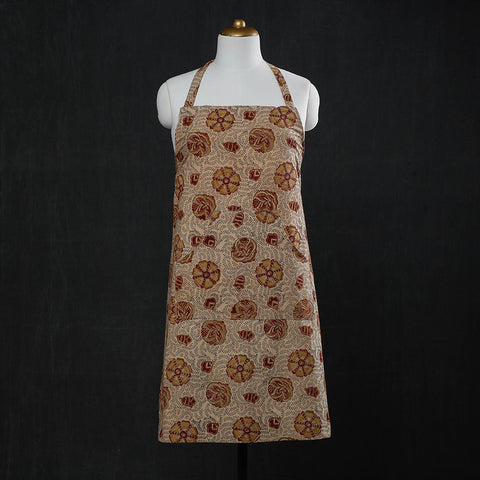 Beige Kalamkari Block Printed Cotton Apron 