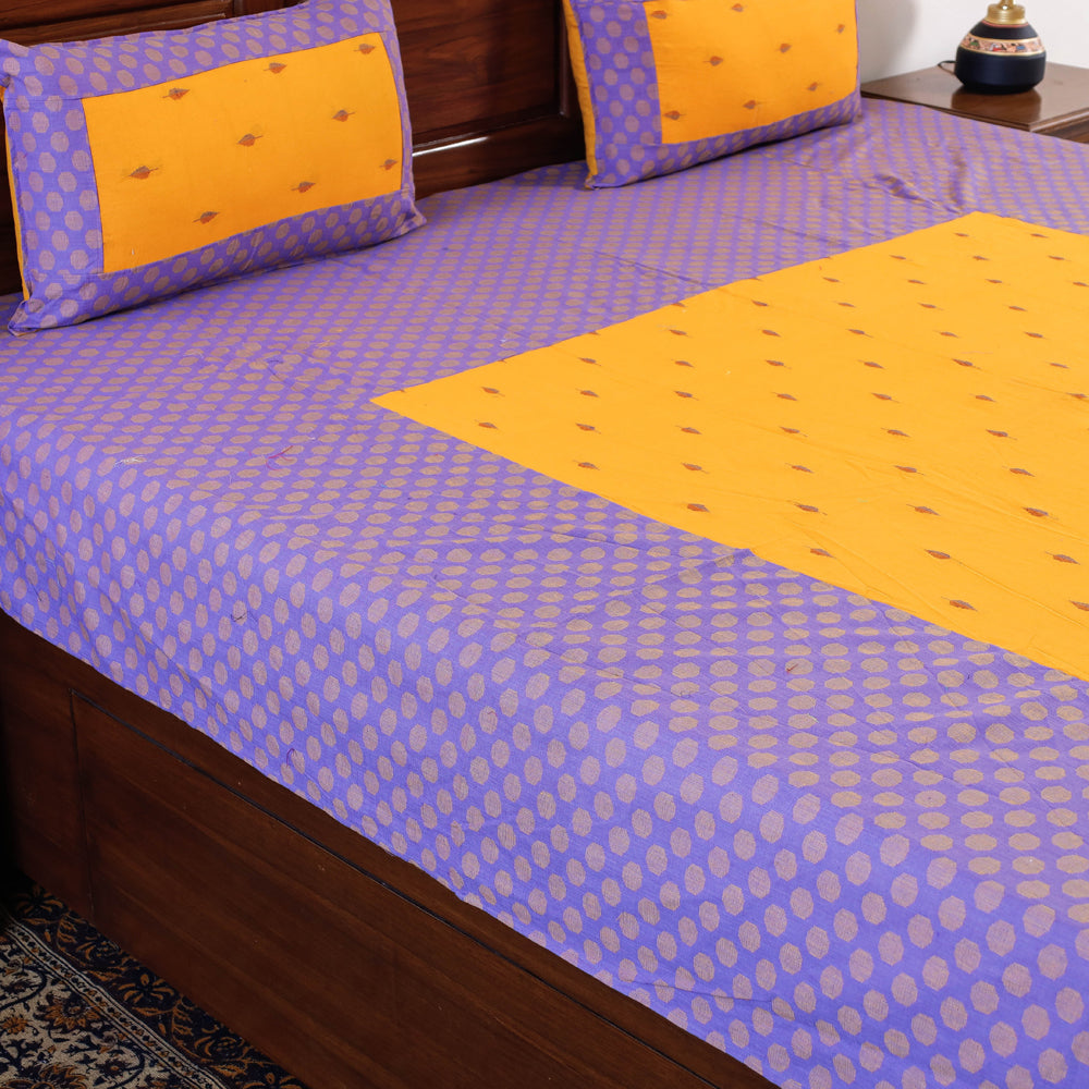 Buy Jacquard Cotton Double Bed Cover with Pillow Covers l iTokri.com