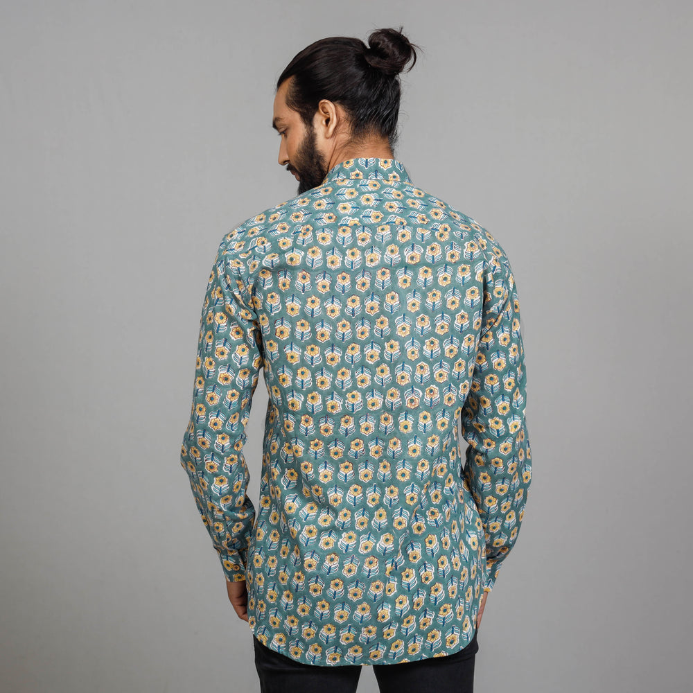  Sanganeri Block Printing Cotton Full Sleeve Shirt
