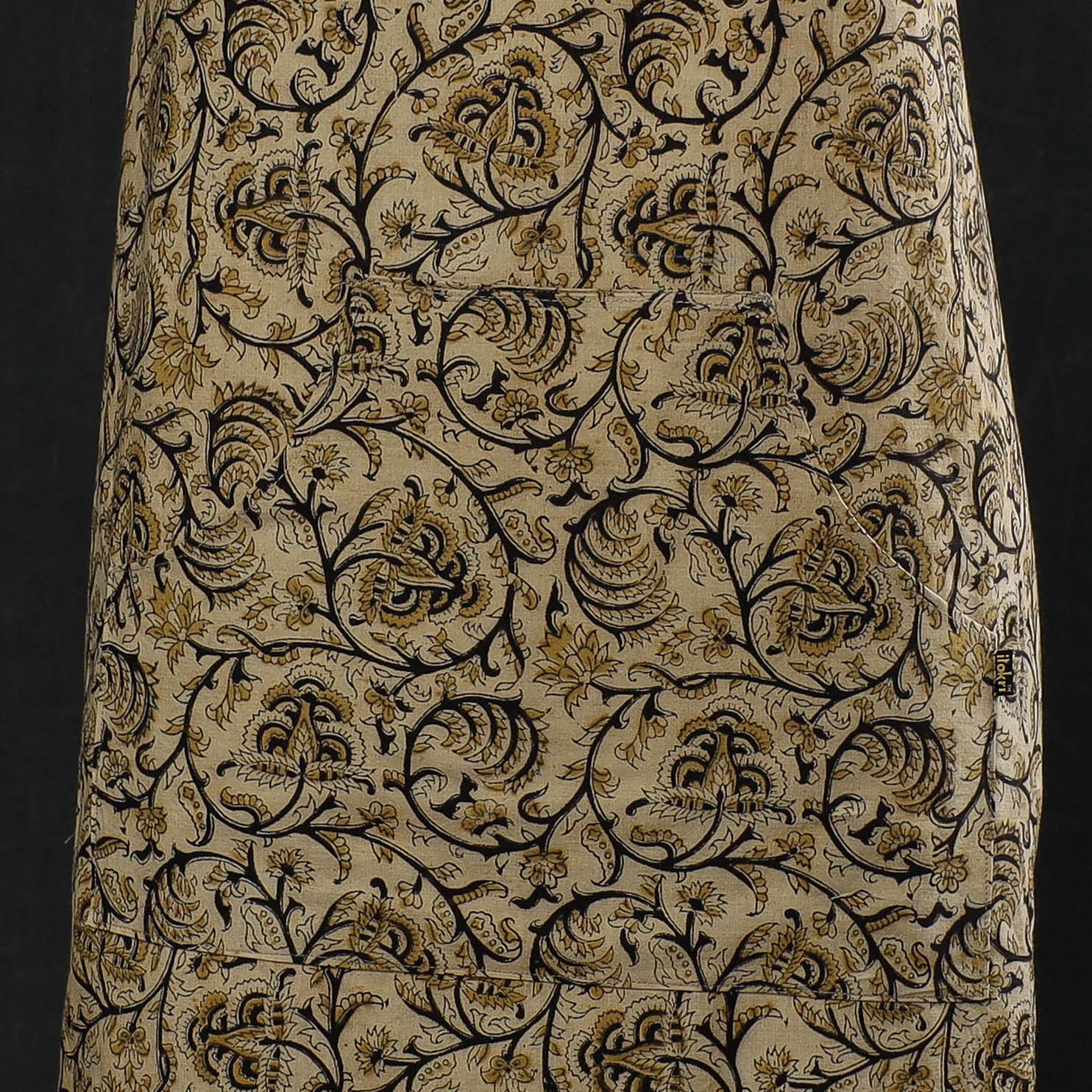 Beige Kalamkari Block Printed Cotton Apron 