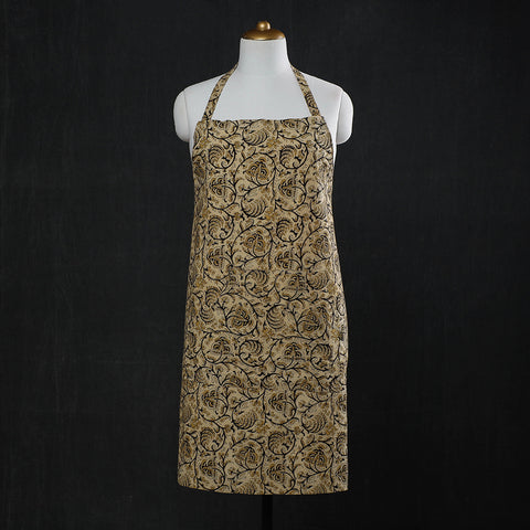 Beige Kalamkari Block Printed Cotton Apron 