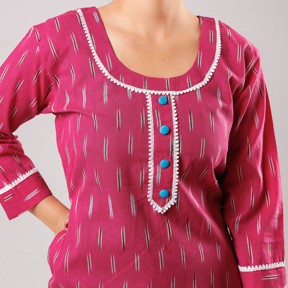 Ikat Weave Cotton Kurta