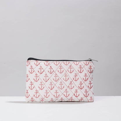 Block Printing Cotton Cosmetic Pouch