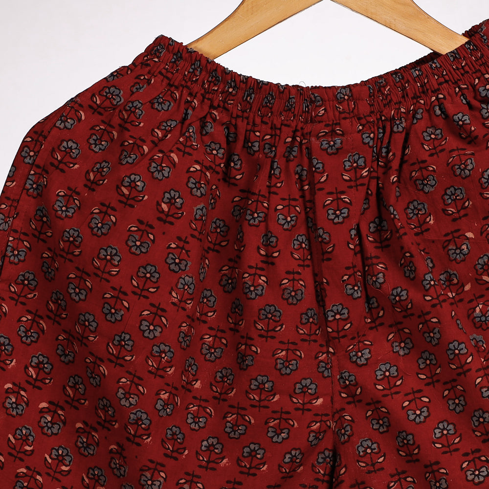 Red - Ajrakh Block Printing Cotton Unisex Boxer/Shorts