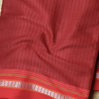 Red - Karnataka Khun Weave Cotton Fabric