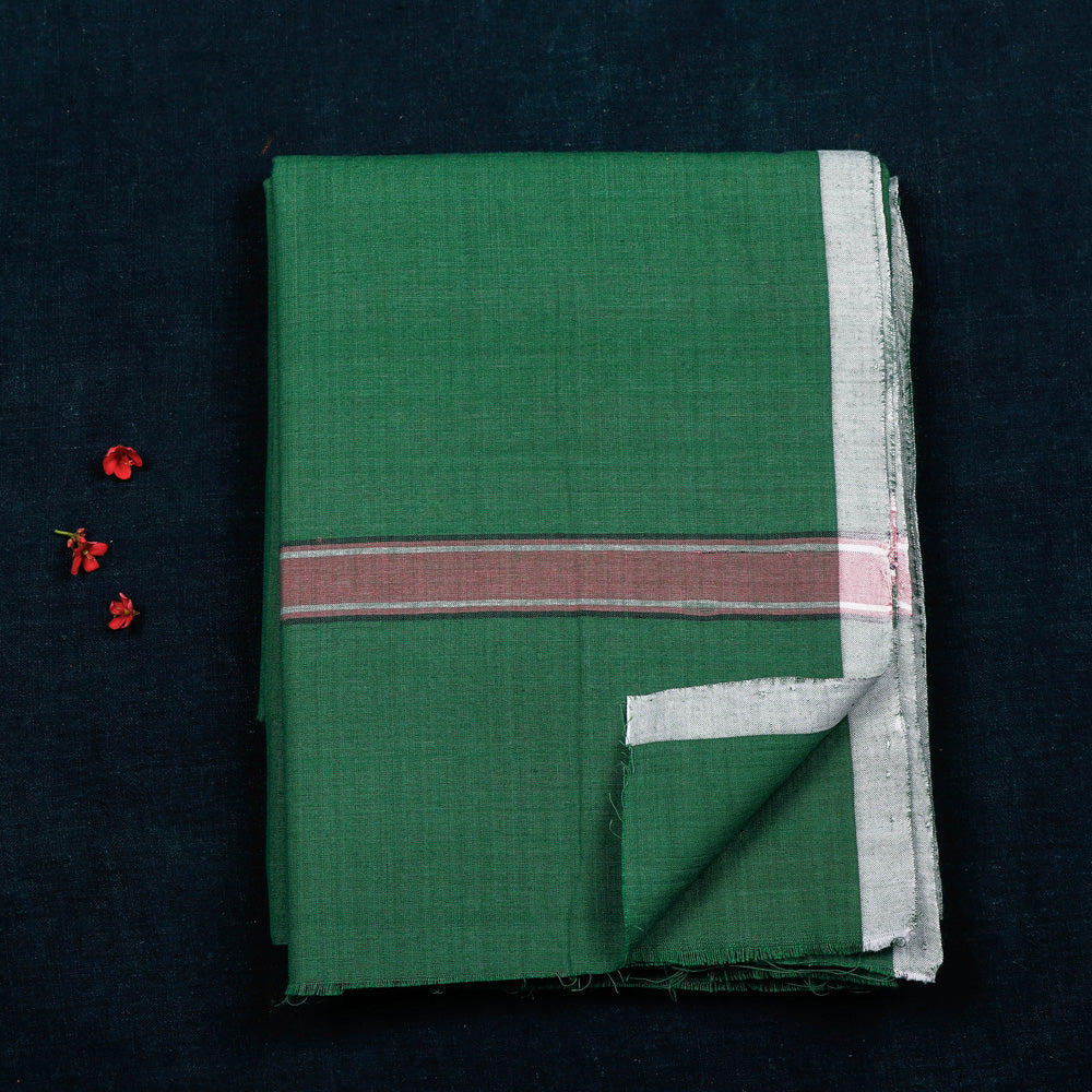 Green - Calicut Kuriappilly Pure Handloom Cotton Dhoti