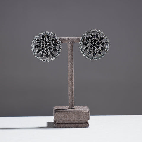  Antique Finish Oxidised German Silver Stud Earrings 