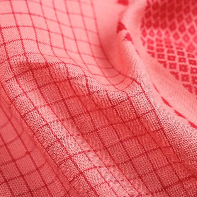 Pink - Prewashed Jacquard Cotton Fabric