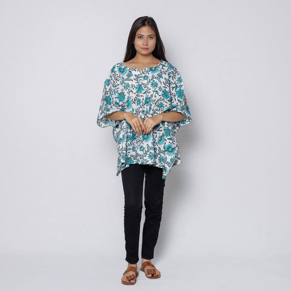 Sanganeri Block Print Cotton Kaftan (Short)