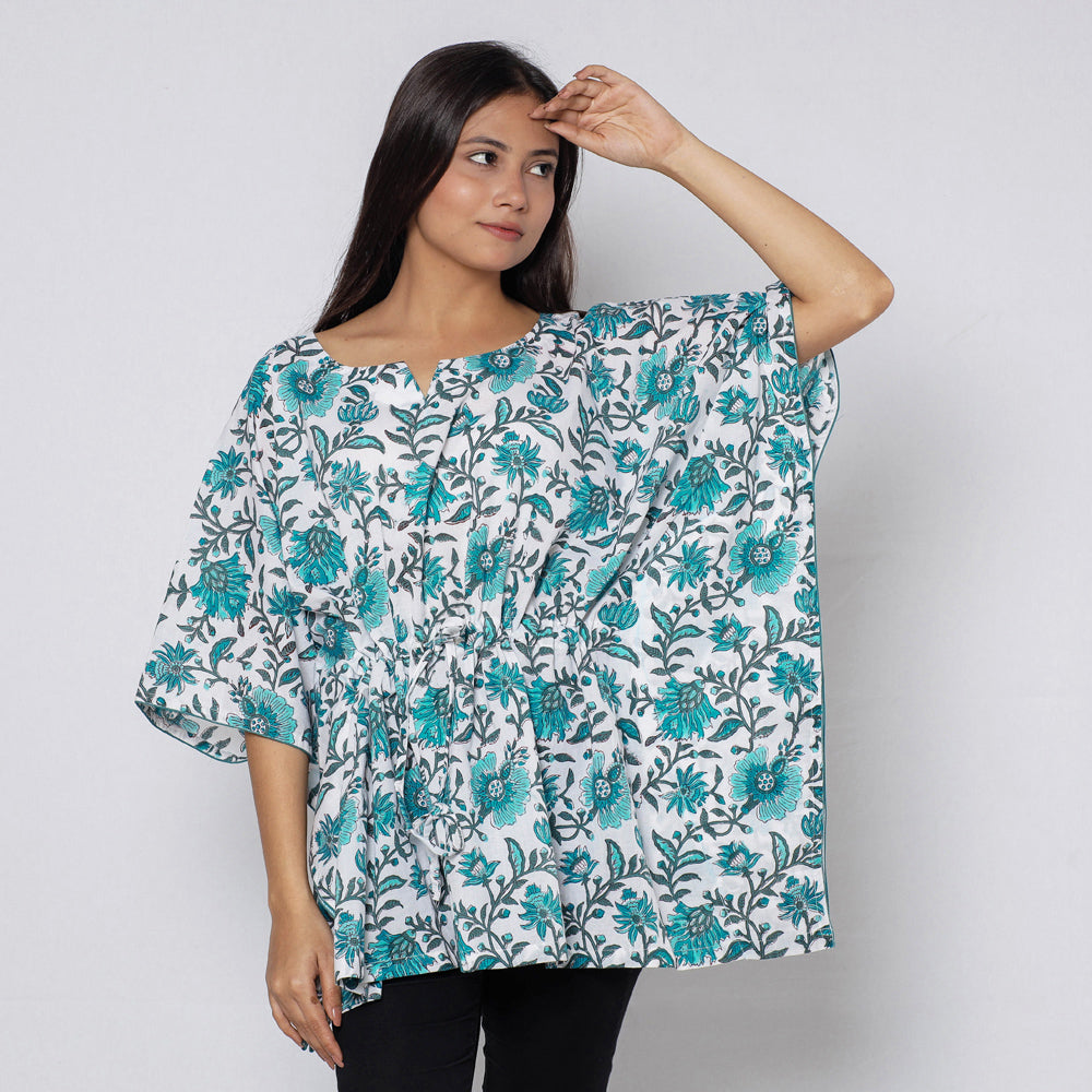 Sanganeri Block Print Cotton Kaftan (Short)