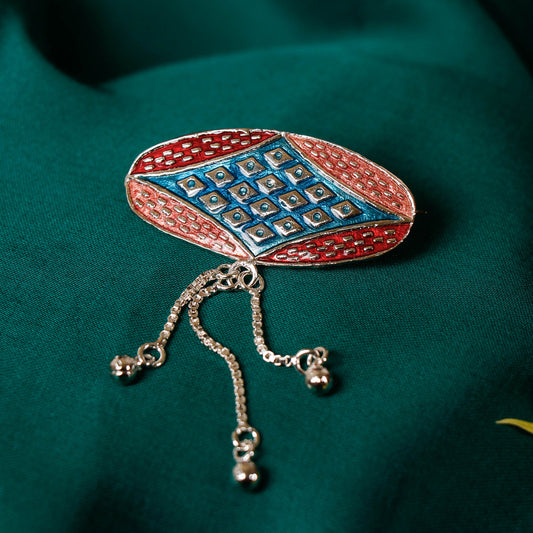 Handcrafted Paka Meenakari Saree Pin by Sukhomoy Mukherjee