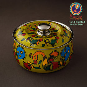  Madhubani Handpainted Stainless Steel Casserole 
