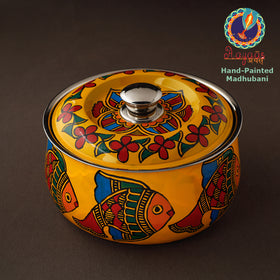  Madhubani Handpainted Stainless Steel Casserole 