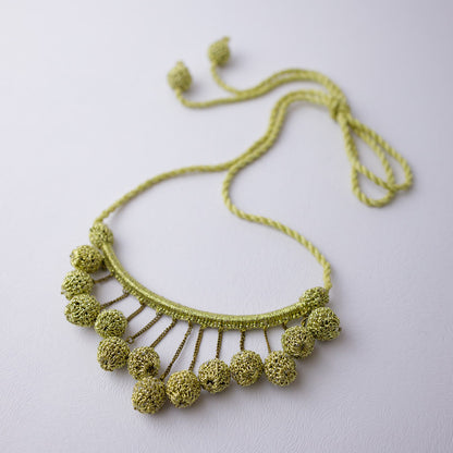 Samoolam Handmade Crochet Noori Necklace ~ Gold