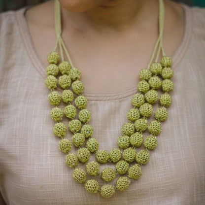Samoolam Handmade Crochet Aadya Necklace ~ Gold