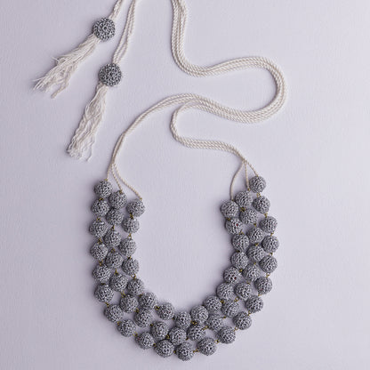 Samoolam Handmade Crochet Aadya Necklace ~ Silver