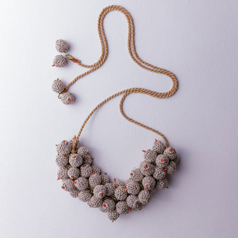 Samoolam Handmade Crochet Devi Necklace ~ Rose Gold
