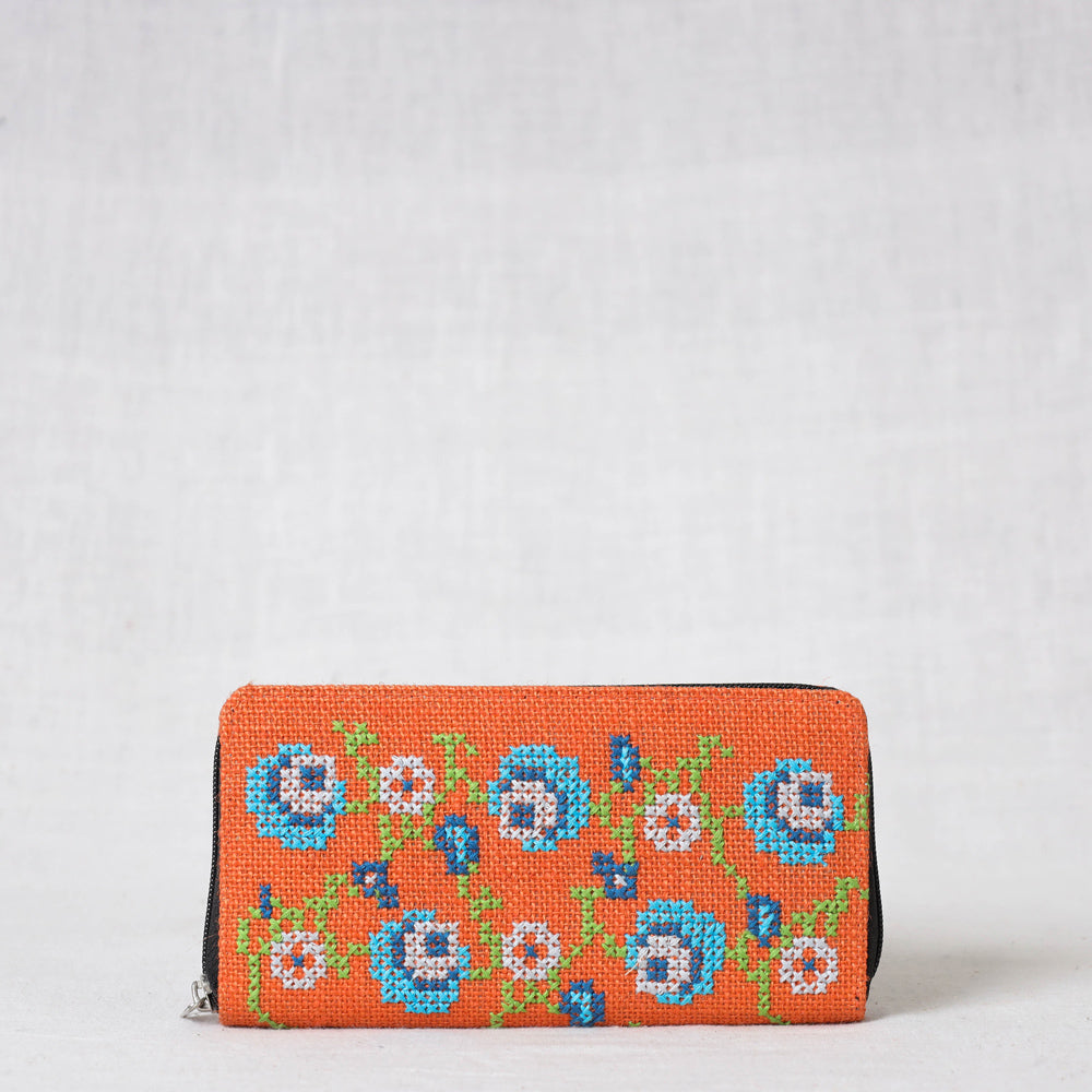 Tribal Hand Embroidered Jute Clutch Wallet