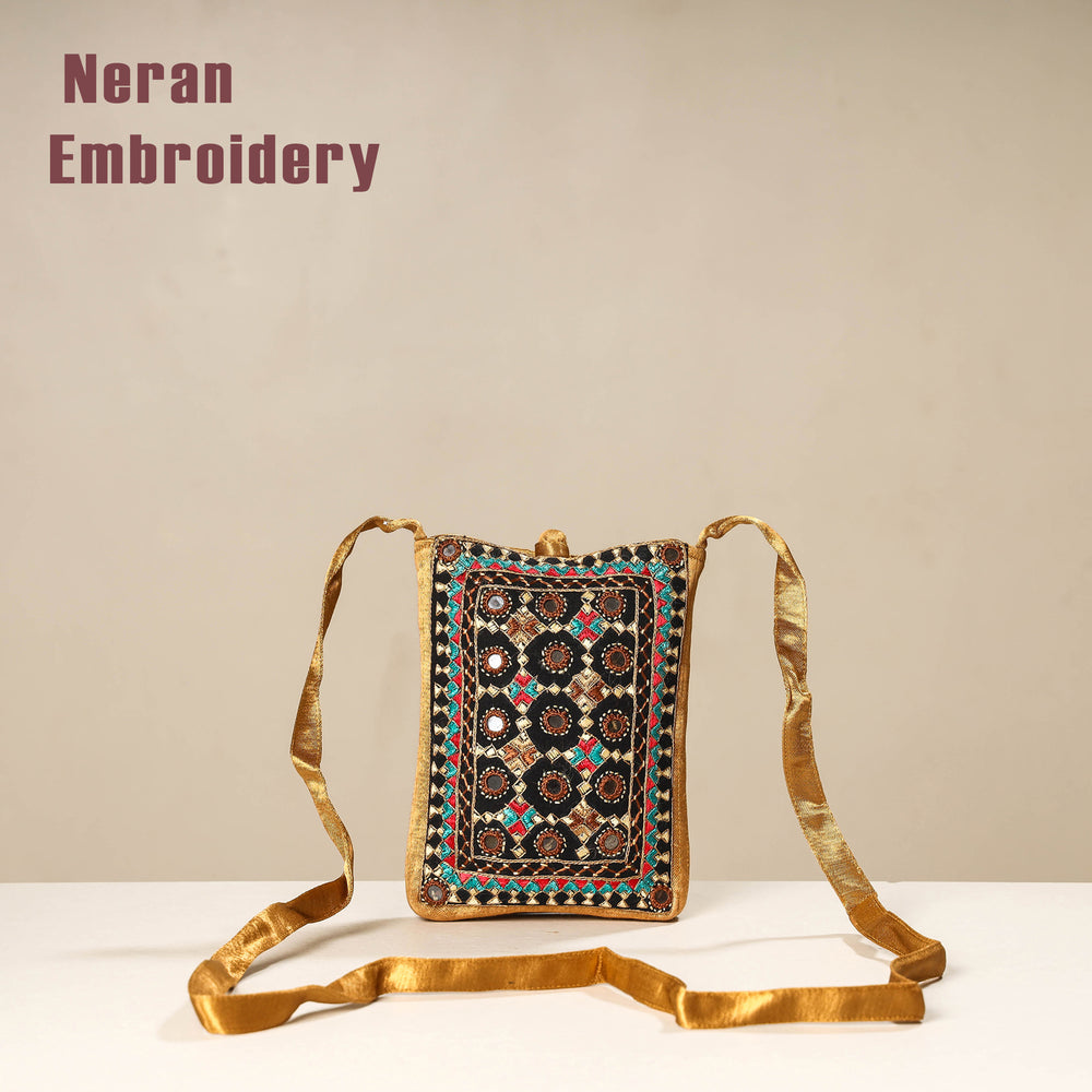 embroidery mobile sling bag