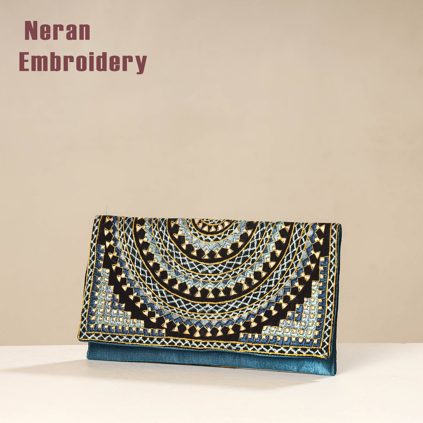 Kutch Neran Embroidery Mashru Silk Wallet