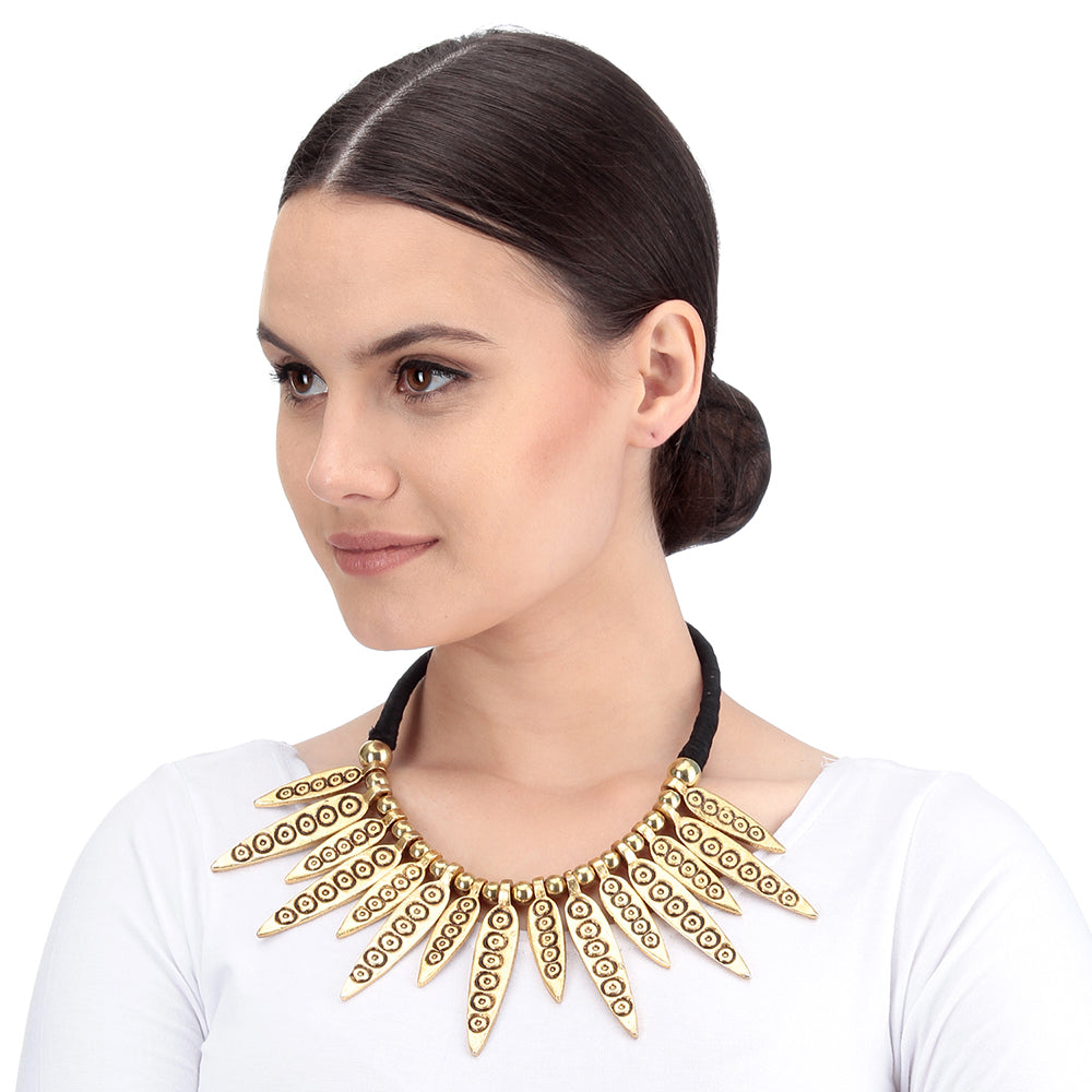 gold beadwork necklace