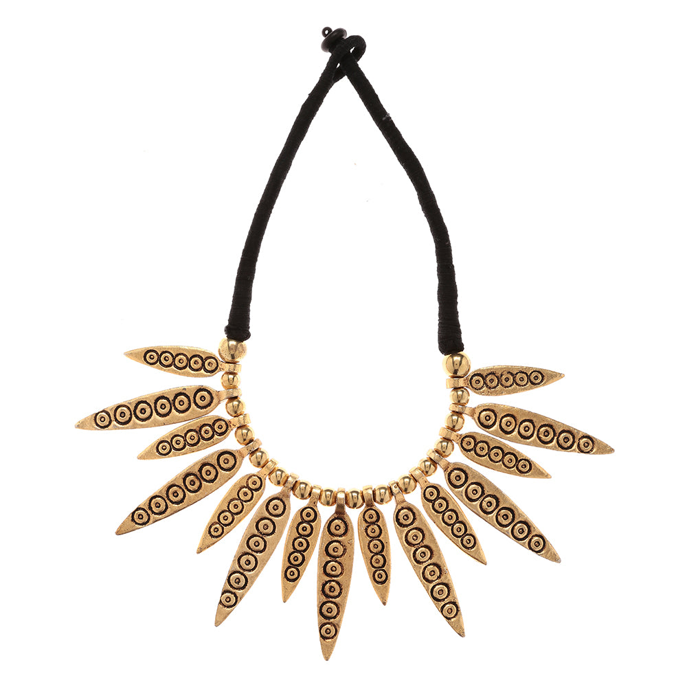 gold beadwork necklace