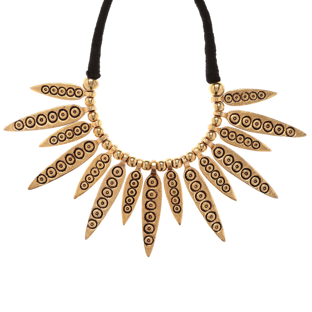 gold beadwork necklace