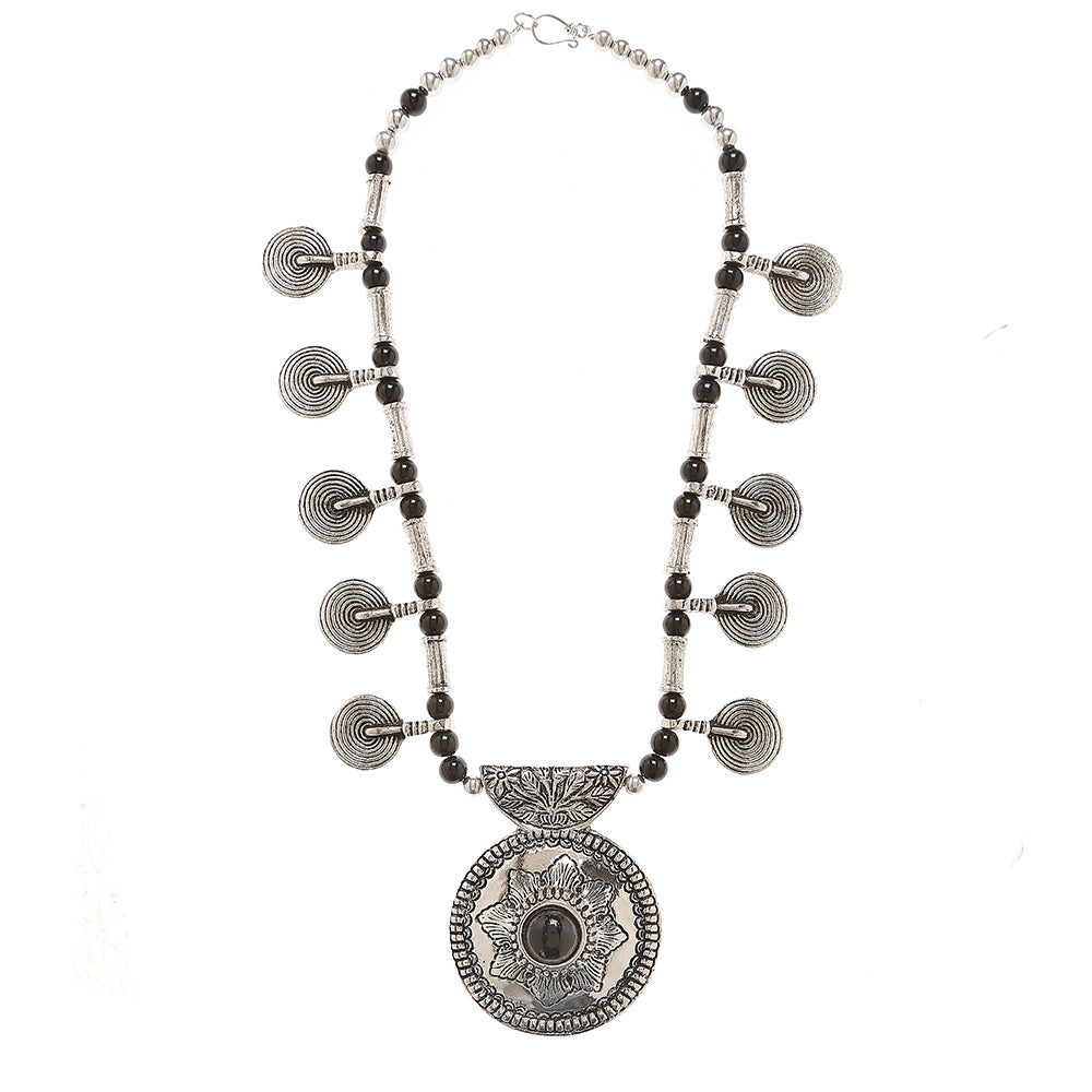 Handcrafted Black Beads Necklace by Bamboo Tree Jewels