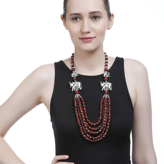 Handcrafted Red Beads Necklace by Bamboo Tree Jewels