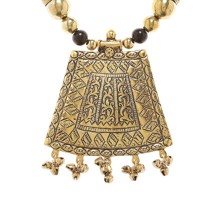 gold beadwork necklace
