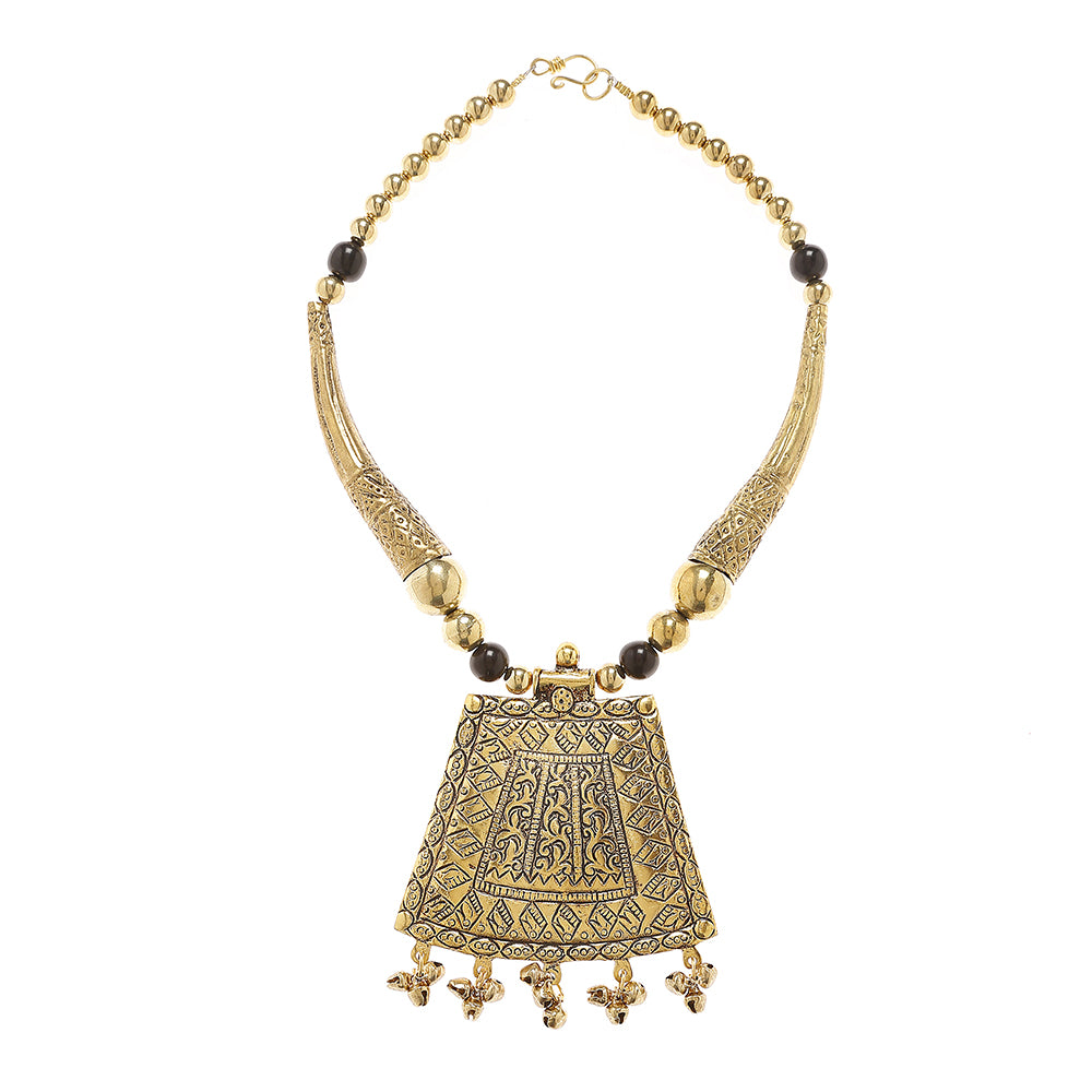 gold beadwork necklace