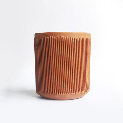 Handcrafted Terracotta Cylindrical Pillow Planters (Set of 2)