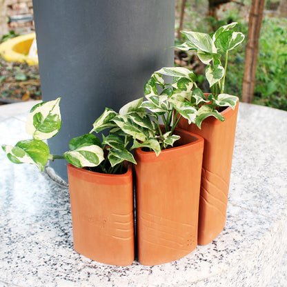 Handcrafted Terracotta Trigo (L, M, S) Planters (Set of 3)