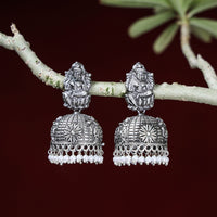 Special Oxidised Brass Base Antique Silver Finish Jhumki Earrings