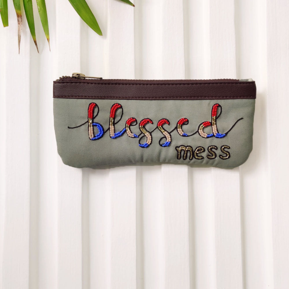 Blessed Mess - Handcrafted Beadwork Cotton Spectacle Case