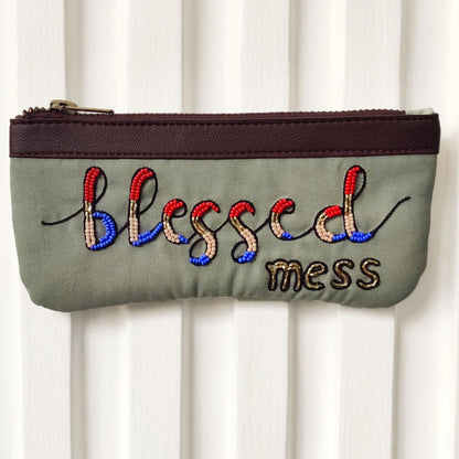 Blessed Mess - Handcrafted Beadwork Cotton Spectacle Case