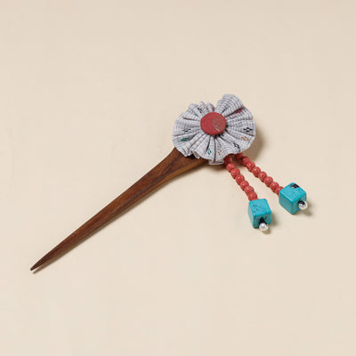 Handmade Gulmohar Flower Wooden Juda Stick