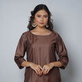 Buy iTokri Casuals - Tussar Silk Long Kurta for Women
