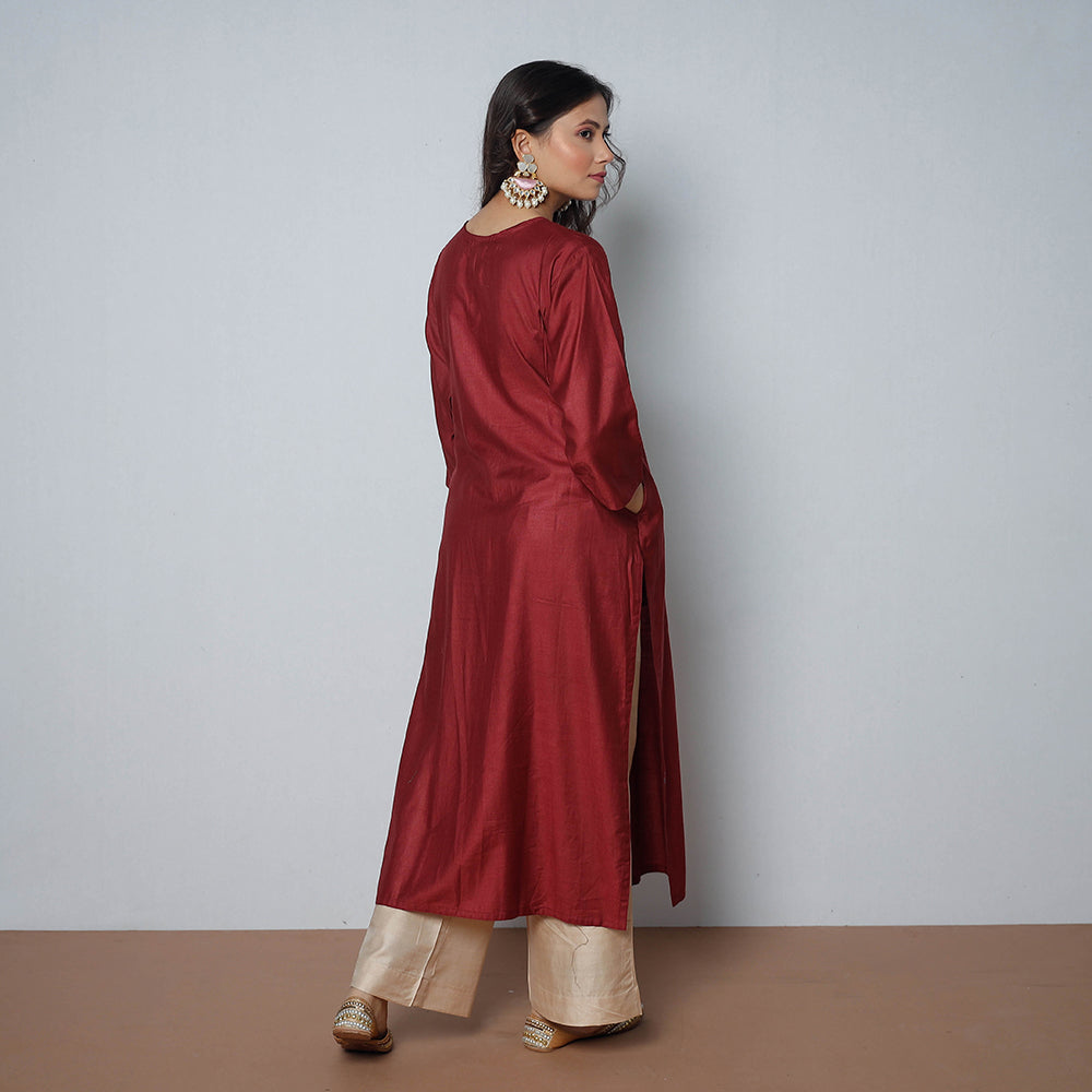 plain silk kurta